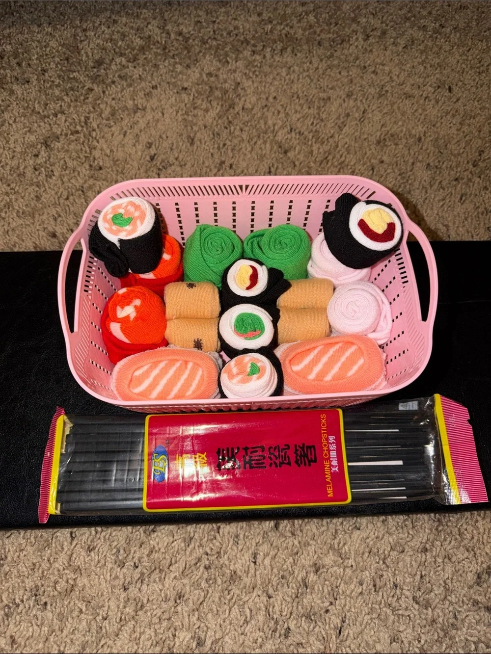 Sushi Boat Socks Gift Set - Assorted Orange, Green, Black - Sushi Boat Socks